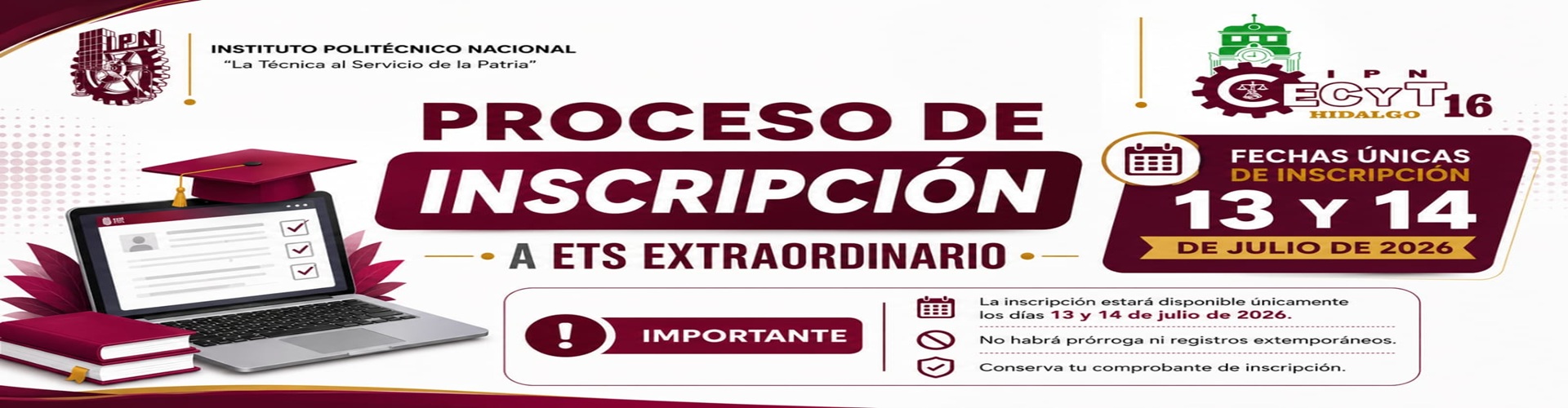 Proceso de Inscripción ETS extraordinario